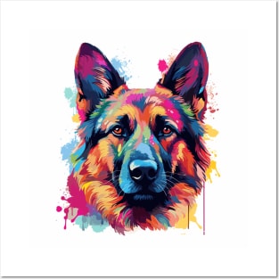 Watercolor German Shepherd Posters and Art